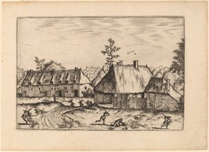 Gård og Husrække af Johannes van Doetechum, the Elder and Lucas