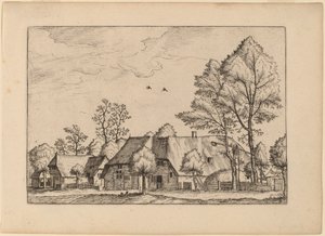 Stor gård med trækbrønd af Johannes van Doetechum, the Elder and Lucas