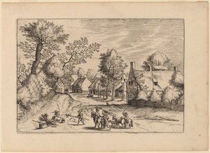 Landsbyvej af Johannes van Doetechum, the Elder and Lucas