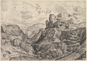 Alpine Landscape with a Deep Valley fra The Large Landscapes, ca. 1555-56.