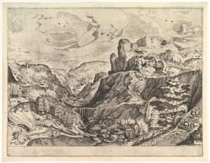 Alpine Landscape with a Deep Valley fra The Large Landscapes, ca. 1555-56.