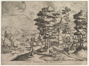 Flyvning til Egypten Flyvning til Egypten fra The Large Landscapes, ca. 1555-56. af Johannes van Doetecum I