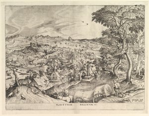 Den belgiske vogn Plaustrum Belgicum fra De store landskaber, ca. 1555-56.