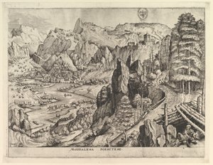 Den angrende Magdalene Magdalena poenitens fra De store landskaber, ca. 1555-56. af Johannes van Doetecum I