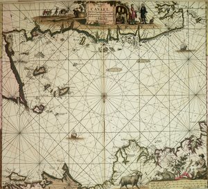 Pas-caert af Canael, mellem Englandt og Vranckryck, fra Pleymuyen til Sorlinges, såvel som fra Portbimel til Heyssant