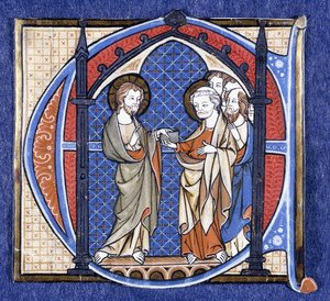 Kristus præsenterer missionen for Sankt Peter, ca. 1320 af Johannes von Valkenburg