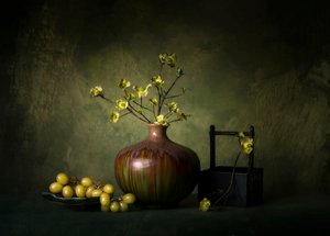 Elegant grønt stilleben