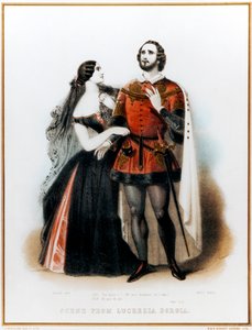 Gaetano Donizettis Opera Lucrezia Borgia - Introduktion til Scene II med Mario (italiensk tenor: 1810-1883) og Grisi (1811-1869) i London, HM Theatre Production, 6. juni