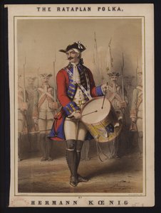 The Rataplan Polka, af Hermann Koenig, victoriansk nodecover (farve litho)