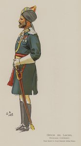 Officer 3rd Lancers, Hyderabad Contingent (farve litho)