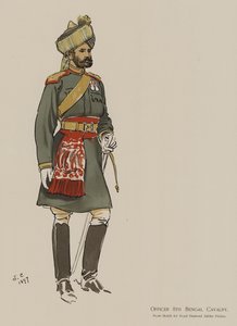 Officer 8th Bengal Cavalry (farve litho)