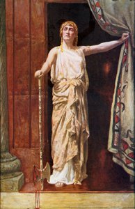 Klytaimnestra (farvelitografi) af John (after) Collier