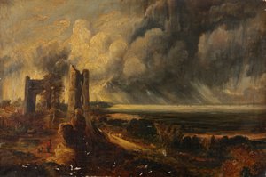 Hadleigh Castle, Themsens udmunding - morgen efter en stormfuld nat (olie på lærred) af John (after) Constable