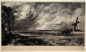 Spring, indgraveret af David Lucas (1802-81), ca. 1829 (mezzotint & sort kulstofblæk på papir) af John (after) Constable