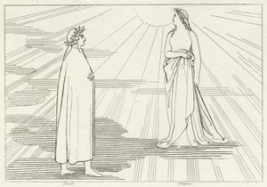 Ascent to the First Heaven, Paradise, Canto 1 (gravering) af John (after) Flaxman