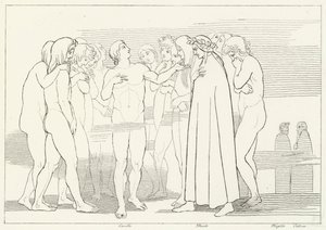 Casellas sang, skærsilden, Canto 2 (gravering) af John (after) Flaxman