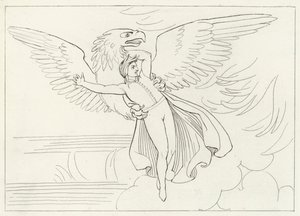 Dantes drøm, skærsilden, Canto 9 (gravering) af John (after) Flaxman