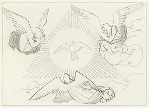 Tilbedelsen af Treenigheden, Paradis, Canto 13 (gravering) af John (after) Flaxman
