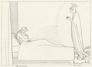 Cacciaguidas fødsel, Paradis, sang 15 (stik) af John (after) Flaxman