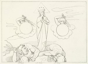 The Church Militant, Paradise, Canto 25 (gravering) af John (after) Flaxman