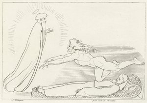 Striden om Guido De Montefeltro, Inferno, Canto 27 (gravering) af John (after) Flaxman