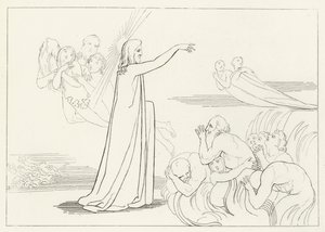 The Descent of Christ, Inferno, Canto 4 (gravering) af John (after) Flaxman