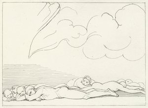 Jordskælvet, skærsilden, Canto 20 (gravering) af John (after) Flaxman