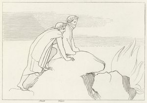 Den flammende bugt, Inferno, Canto 26 (stik) af John (after) Flaxman