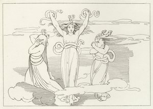 The Furies, Inferno, Canto 9 (gravering) af John (after) Flaxman