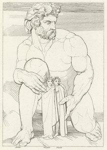The Giants, Inferno, Canto 31 (gravering) af John (after) Flaxman