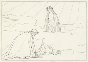 The Lunar Sphere, Paradise, Canto 2 (gravering) af John (after) Flaxman