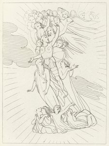 The Planet Jupiter, Paradise, Canto 18 (gravering) af John (after) Flaxman