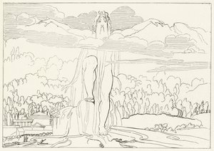 Statuen af de fire metaller, Inferno, Canto 14 (stik) af John (after) Flaxman