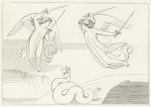 The Valley, Skærsilden, Canto 8 (gravering) af John (after) Flaxman