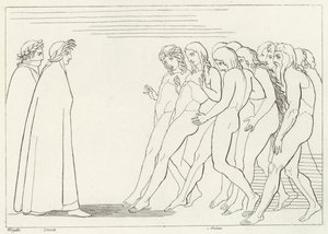 Skærsildens vestibule, skærsilden, Canto 3 (gravering) af John (after) Flaxman