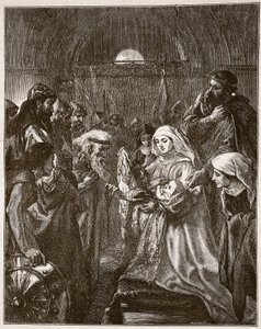Edward præsenterer sin spæde søn for waliserne, illustration fra 