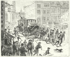 Den franske diplomat Jacques Lauriston i London for at formidle ratificeringen af freden i Amiens af John (after) Gilbert