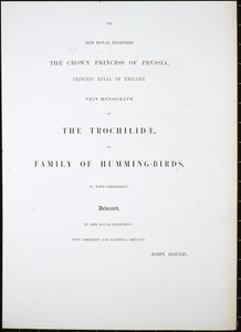 Frontispice (håndfarvet litho) af John (after) Gould