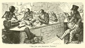 Jøden og skeletskrædderne (gravering) af John (after) Leech