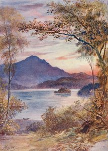 Ben Venue og Trossachs (farvelitografi) af John (after) MacWhirter