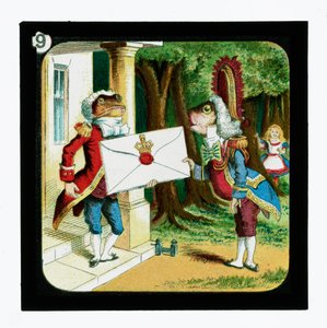 Alice i Eventyrland, farvede lanterneglas (lanternerutsjebane) af John (after) Tenniel