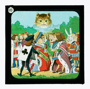 Alice i Eventyrland, farvede lanterneglas (lanternerutsjebane) af John (after) Tenniel