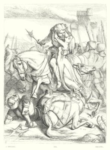 Lord Byrons barn Harold, Canto III, strofe 49 (gravering) af John (after) Tenniel