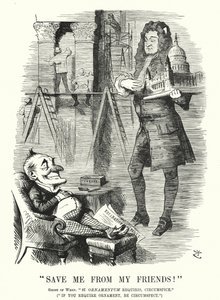 Punch tegneserie: Save Me from My Friends - spøgelset af Sir Christopher Wren og udsmykningen af St Paul
