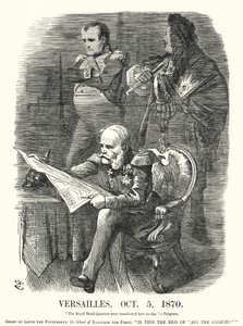 Punch tegneserie: Versailles, 5. oktober 1870 - ydmygelsen af Frankrig i den fransk-preussiske krig (gravering)