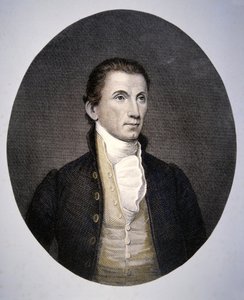 James Monroe (1758-1831) graveret af Asher Brown Durand (1796-1886) (farvet gravering) af John (after) Vanderlyn