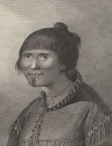 En kvinde fra Oonalashka, slutningen af det 18. århundrede (kobberstik)