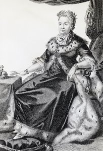 Catherine II, født Sophie Friederike Auguste (1729-1796), kejserinde af Rusland, gravering af Walter Charles Mills