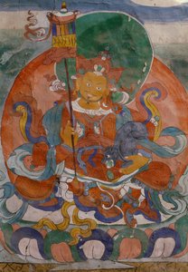 Vægmaleri fra Lamaist Monastery of Hemis, Ladakh, Indien af Walter Charles Mills