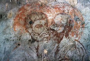 De hellige Peter og Paul, fresko i Agios Antonios-kirken, Avdou, Kreta, Grækenland af Walter Charles Mills
